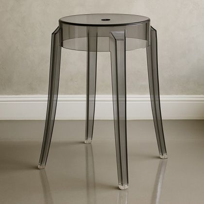 Buy Stool  Victoire - 47cm - Design Transparent Light grey 29572 home delivery 