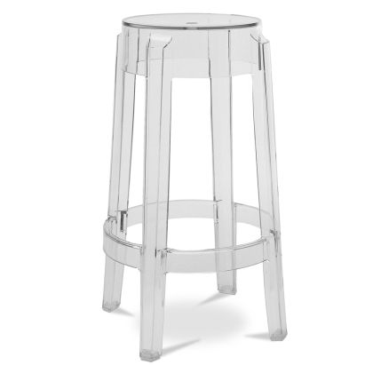 Buy Bar Stool Victoire - 65cm - Design Transparent Light grey 29573 - prices 