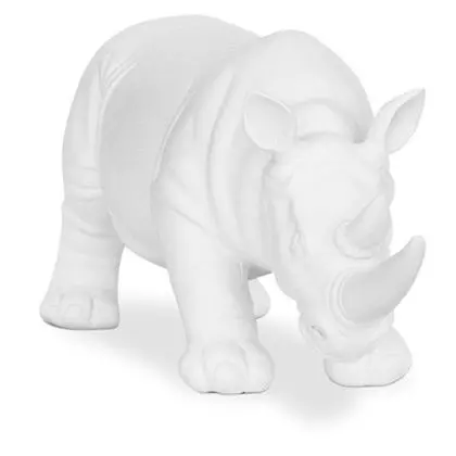 Buy Decorative Figure Rhino - Matte White - Rhynom White 59161 in the Europe 