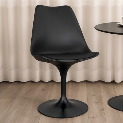Buy Dining Chair - Black Swivel Chair - Tulipa Black 59159 home delivery 