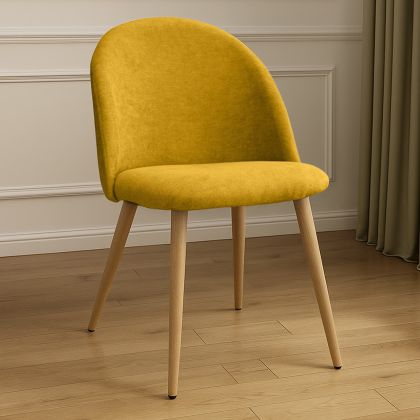 Buy Dining Chair - Upholstered in Fabric - Scandinavian Style -Bennett  Yellow 59261 at MyFaktory 
