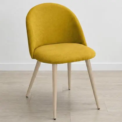 Buy Dining Chair - Upholstered in Fabric - Scandinavian Style -Bennett  Yellow 59261 in the Europe 