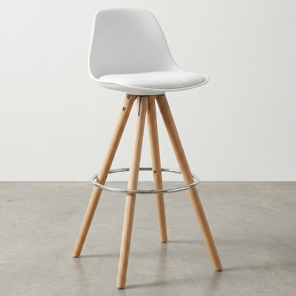 Buy Muriel Scandinavian design Bar stool with cushion - Wood Dark grey 59279 - prices 