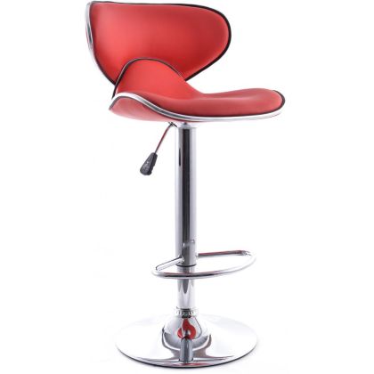 Buy Swivel Chromed Metal Curved Back Bar Stool - Height Adjustable Black 49743 home delivery 