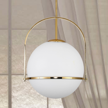 Buy Anette pendant lamp - Metal and crystal Gold 59329 home delivery 