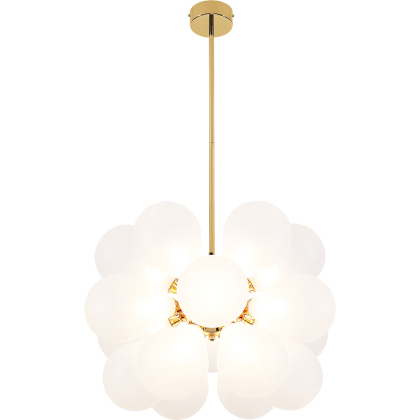 Buy Jacobella 18 bulbs suspension lamp - Metal and glass White 59344 in the Europe