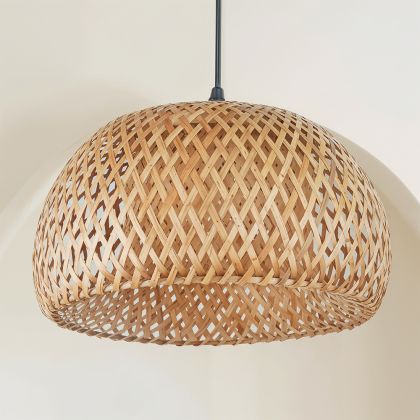 Buy Bali twisted Design Boho Bali ceiling lamp - Bamboo Natural wood 59354 in the Europe 