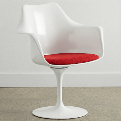 Buy Dining Chair with Armrests - White Swivel Chair - Tulipan Red 59259 - prices 