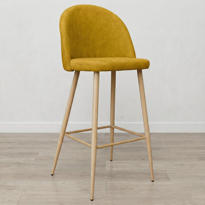 Buy Fabric Upholstered Stool - Scandinavian Design - 76cm - Bennett Yellow 59356 - in the EU 