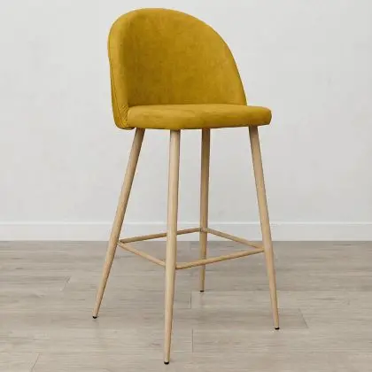 Buy Fabric Upholstered Stool - Scandinavian Design - 76cm - Bennett Yellow 59356 - prices 
