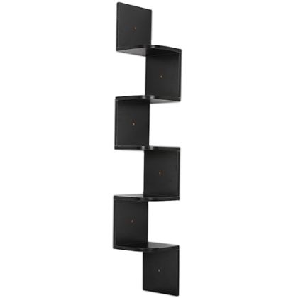 Buy Wall Shelf Scandinavian Style with 5 Shelves – Wood Black 59642 at MyFaktory 