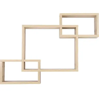 Buy Wooden Wall Shelf - Box Design - Dagoa Natural wood 59645 - prices 