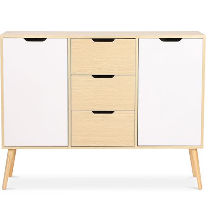 Buy Wooden Sideboard - Scandinavian Design - 3 drawers - Regir Natural wood 59652 home delivery 