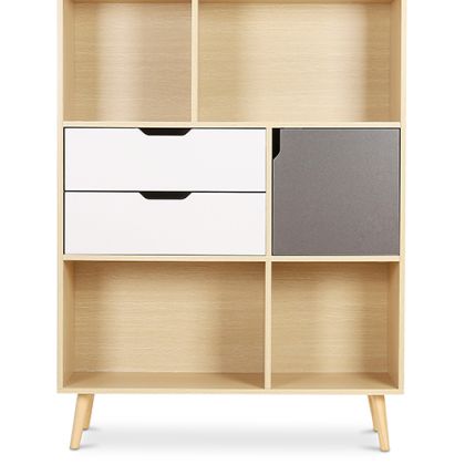 Buy Wooden Bookshelf - Scandinavian Design - Polani Natural wood 59648 home delivery 