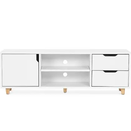 Buy Wooden TV Stand - Scandinavian Design - Wiam White 59663 in the Europe 