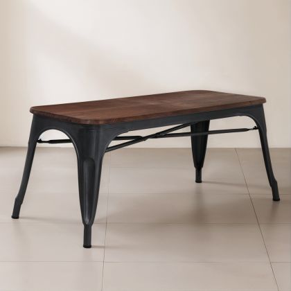 Buy Bistrot Metalix Bench Industrial Style - Dark Wood Steel 58436 - in the EU 