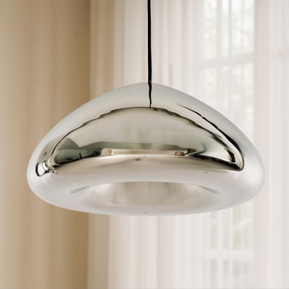 Buy Empty Pendant Lamp - 30cm - Chromed Metal Silver 58221 with a guarantee 