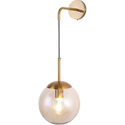 Buy Spherical Glass Shade Wall Sconce Beige 59836 with a guarantee 