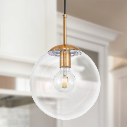 Buy Glass Shade Hanging Lamp with Adjustable Tube Beige 59837 at MyFaktory 