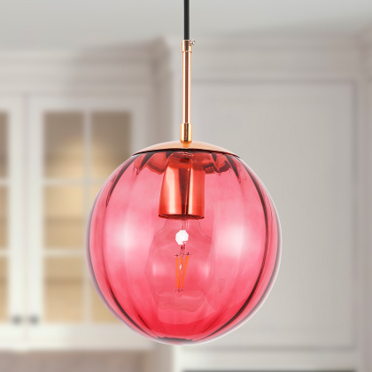 Buy Globe Glass Shade Pendant Lamp Pink 59839 - in the EU 