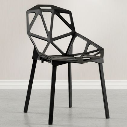 Buy Mykonos design dining chair - PP and Metal Black 59796 with a guarantee 