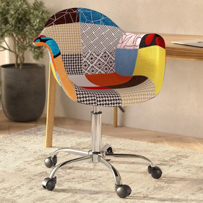 Buy Emery Office Chair - Patchwork Patty  Multicolour 59867 with a guarantee 