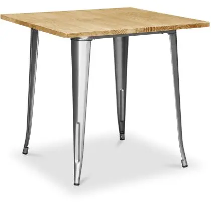 Buy Bistrot Metalix Industrial Dining Table - 80 cm - Light Wood Metallic bronze 59874 in the Europe 