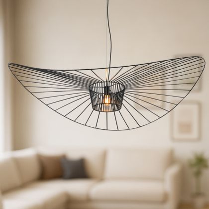 Buy Hanging Lamp Vertice - Metal - 140cm Black 59884 in the Europe 