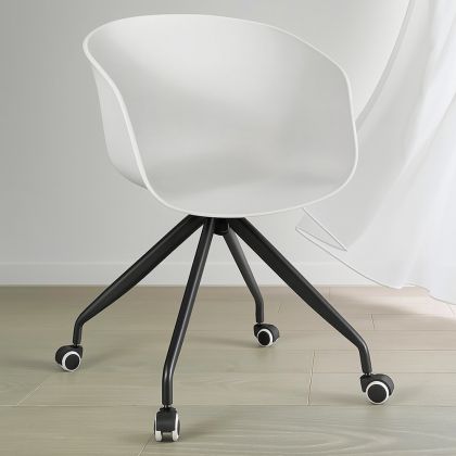 Buy Design Office Chair with Wheels White 59885 - in the EU 