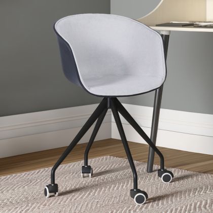 Buy Black Padded Office Chair with Armrests and Wheels Light grey 59888 at MyFaktory 