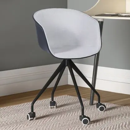Buy Black Padded Office Chair with Armrests and Wheels Light grey 59888 at MyFaktory 