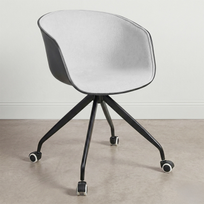 Buy Black Padded Office Chair with Armrests and Wheels Light grey 59888 at MyFaktory 