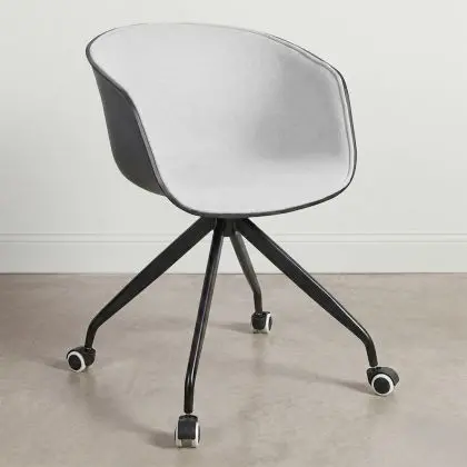 Buy Black Padded Office Chair with Armrests and Wheels Light grey 59888 at MyFaktory 