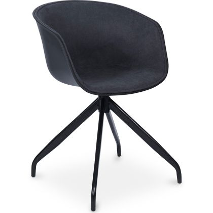 Buy Design Black Padded Office Chair with Armrests Dark grey 59890 in the Europe 