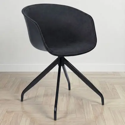 Buy Design Black Padded Office Chair with Armrests Dark grey 59890 home delivery 