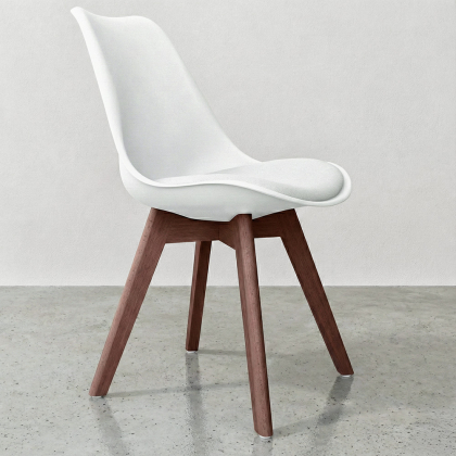 Buy Brielle Scandinavian design Premium Chair with cushion - Dark Legs White 59953 - prices 