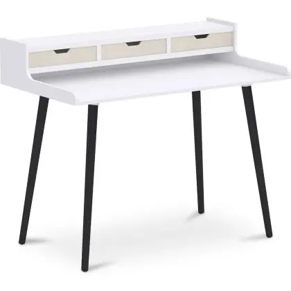 Buy Desk Table Wooden Design Scandinavian Style - Amund Natural Wood / White 59983 home delivery 