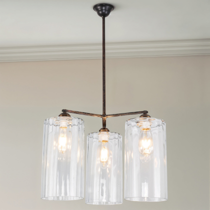 Buy Industrial Style Ceiling Lamp Glass and Metal - Liam Bronze 59988 with a guarantee 