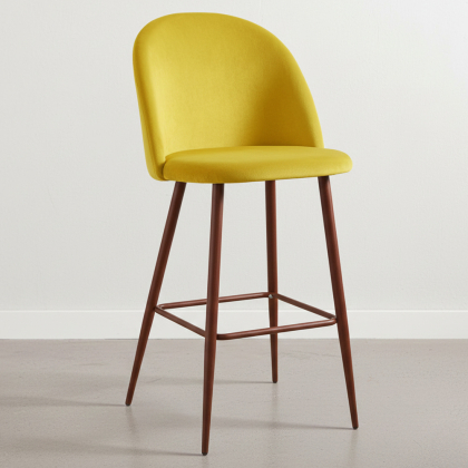 Buy Velvet Upholstered Stool - Scandinavian Design - Bennett Yellow 59993 - prices 
