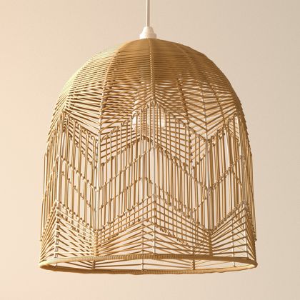 Buy Hanging Lamp Boho Bali Design Natural Rattan - Tuan Light natural wood 60030 - in the EU 