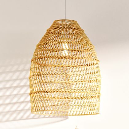 Buy Hanging Lamp Boho Bali Design Natural Rattan - Tuyen Natural wood 60036 home delivery 