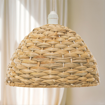 Buy Hanging Lamp Boho Bali Design Natural Rattan - Han Natural wood 60038 in the Europe 