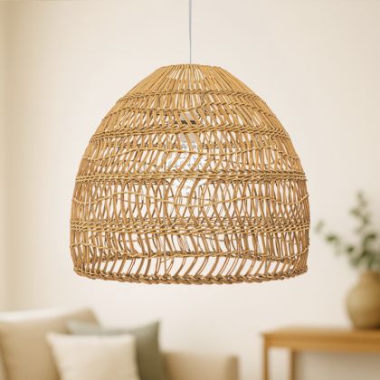 Buy Hanging Lamp Boho Bali Design Natural Rattan - 40 cm - Seam Natural wood 60044 in the Europe
