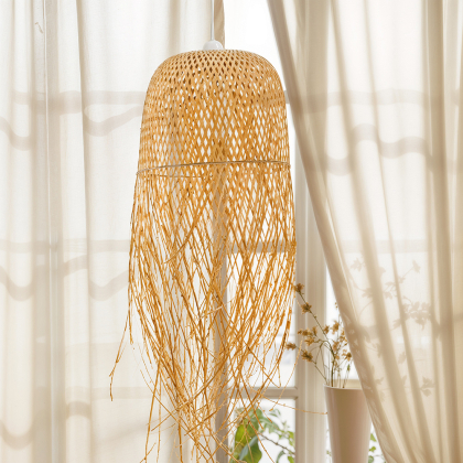 Buy Hanging Lamp Boho Bali Design Natural Bamboo - Luong Natural wood 60048 at MyFaktory 