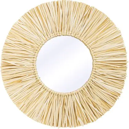 Buy Wall Mirror - Boho Bali Round Design (60 cm) - Gaui Natural wood 60057 - prices 