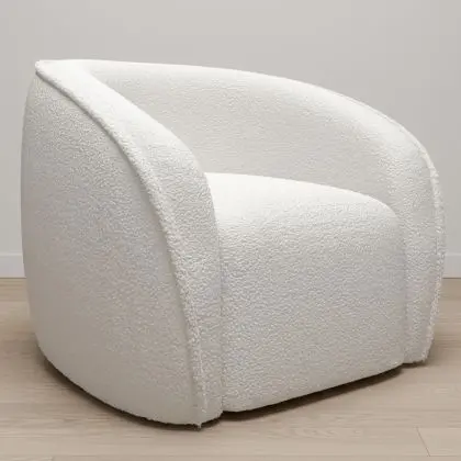 Buy White boucle armchair - upholstered - Recira White 60080 home delivery 