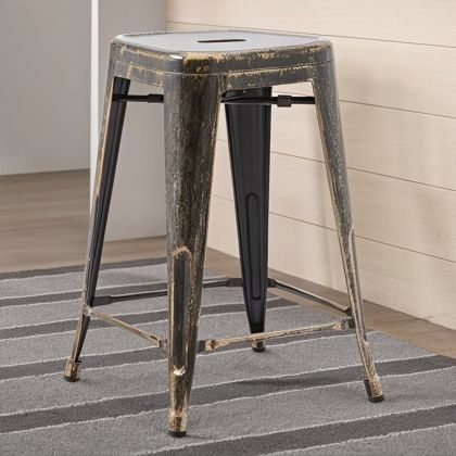 Buy Bar Stool - Industrial Design - 60cm - New Edition - Metalix Metallic bronze 60122 - prices 