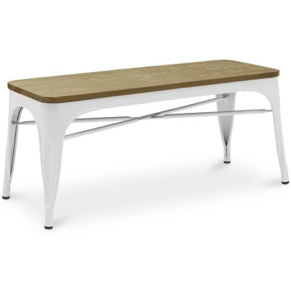 Buy Bench Bistrot Metalix Industrial Metal and Light Wood - New Edition White 60131 - prices 