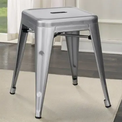 Buy Industrial Design Stool - 45cm - New Edition - Metalix Silver 60139 at MyFaktory 