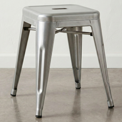 Buy Industrial Design Stool - 45cm - New Edition - Metalix Silver 60139 home delivery 